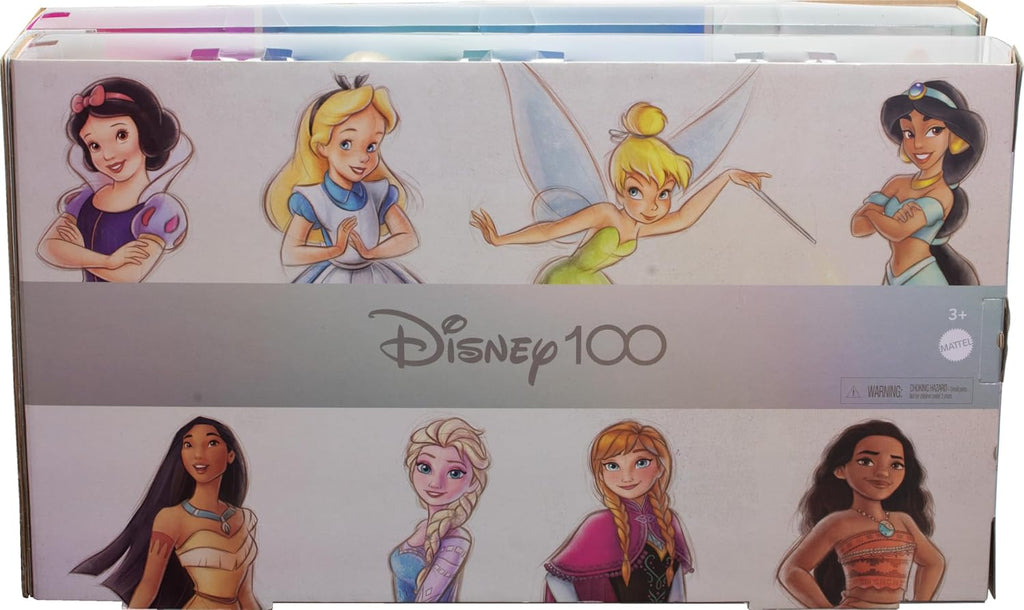 Mattel Disney Toys Fashion Doll - Paquete de 8 con accesorios que celebran los 100 años de magia de Disney