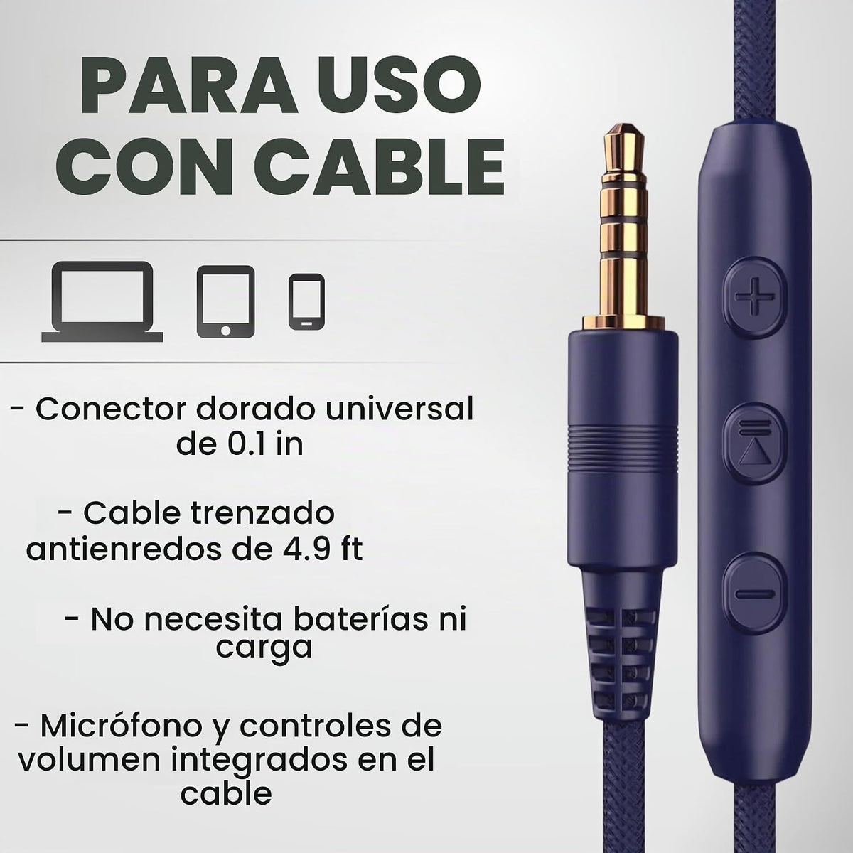 ARTIX - Auriculares con cable con micrófono, auriculares con cable