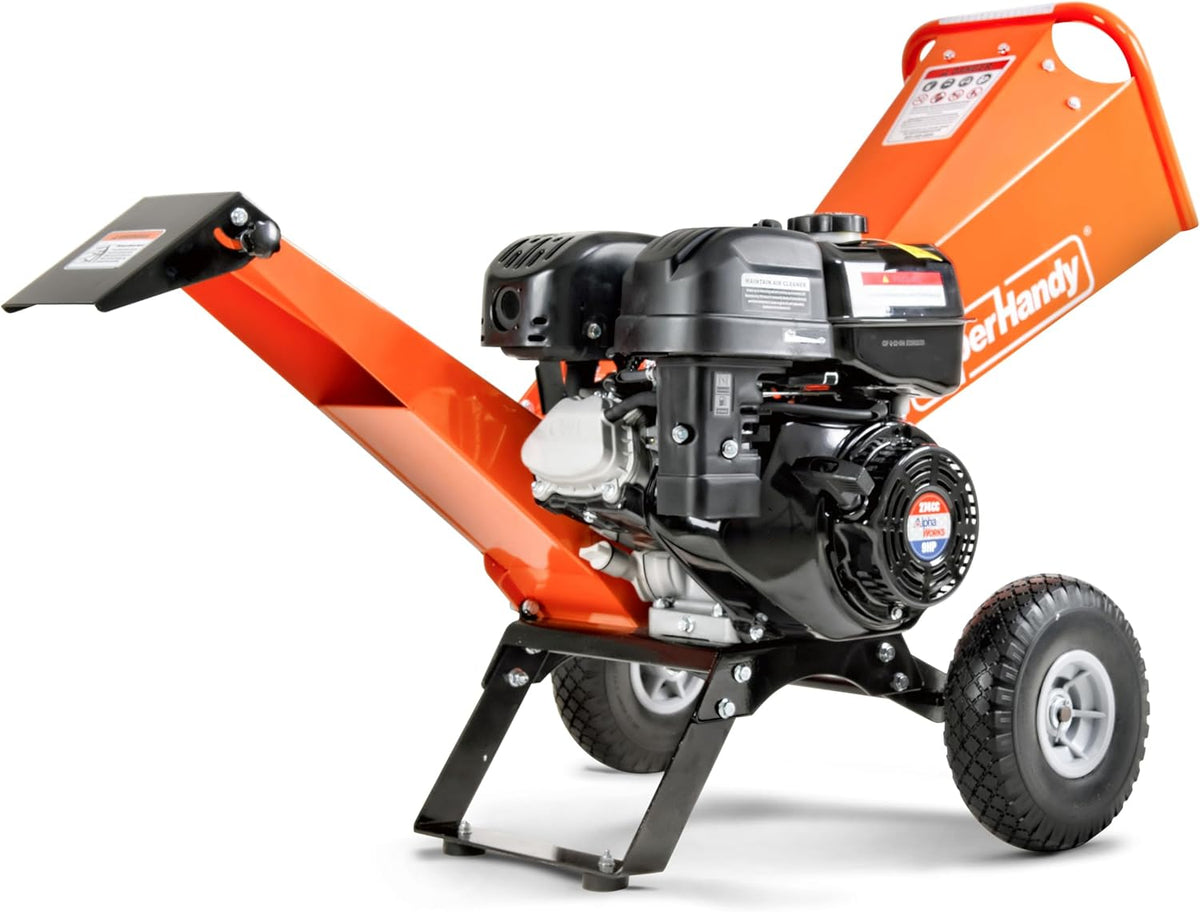 SuperHandy Trituradora de madera a gas 9HP, capacidad de 4 pulgadas
