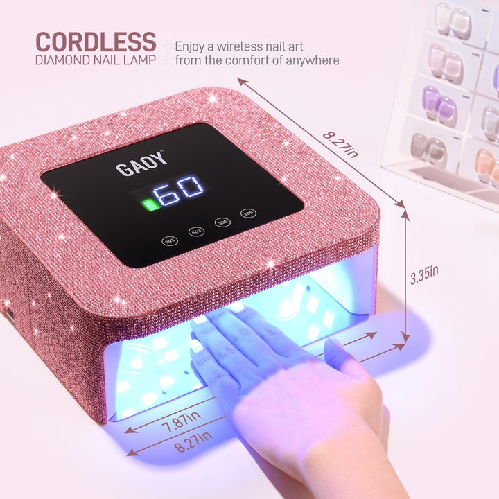 GAOY Lámpara de uñas LED UV inalámbrica para uñas de gel, luz UV re...