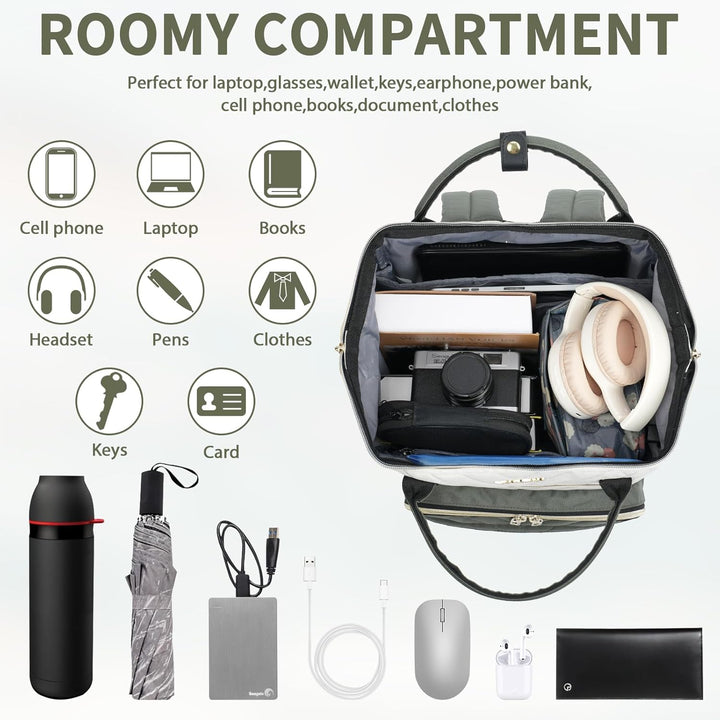 VANKEAN Mochila para laptop de 17 pulgadas para mujeres y hombres,...