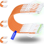 Rapink Cables de conexión Cat6/ Cat6a 7 pies (Paquete de 24) Cable Ethernet Cat6a delgado de 10G de apoyo, Cable de conexión Cat 6 sin enganches para panel de conexiones a switch, Cable Ethernet Cat6