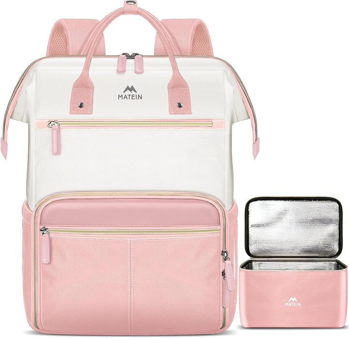 MATEIN Mochila de almuerzo para mujer, mochila de trabajo de 15.6 p...