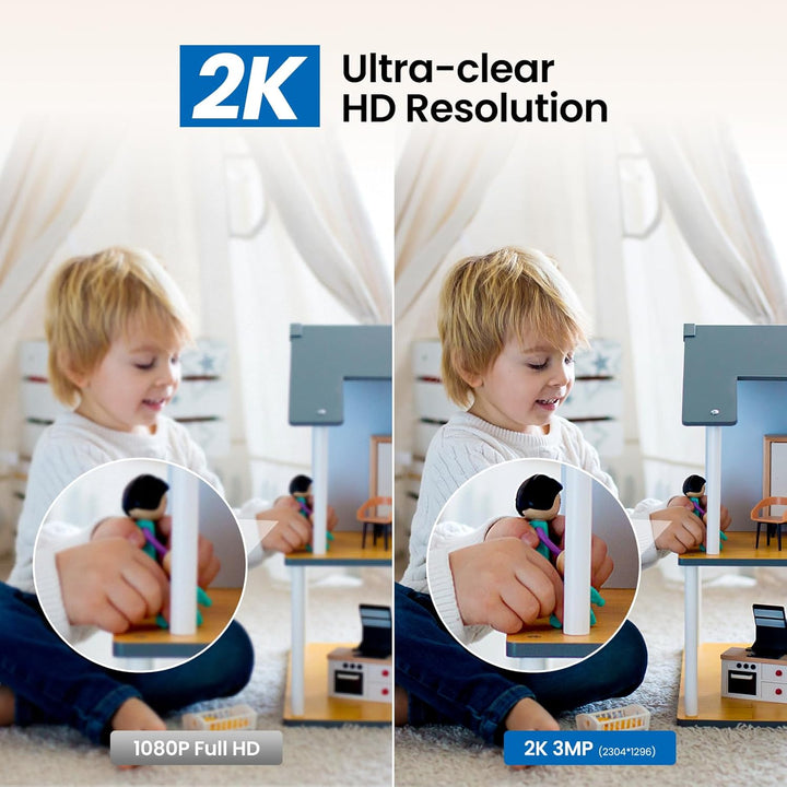 Cámara de seguridad para interiores 2K, monitor de bebé con cámara...