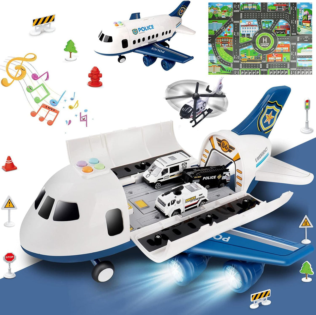 Dwi Dowellin Auto de juguetes para niños pequeños: avión de carga d...