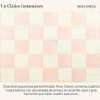 MACKENZIE-CHILDS Soporte para cucharas esmaltado, cuadros rosados y blancos