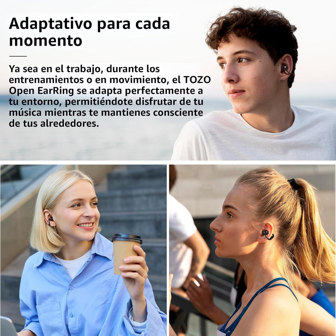 TOZO OpenEarRing - Auriculares inalámbricos con clip de oreja abier...