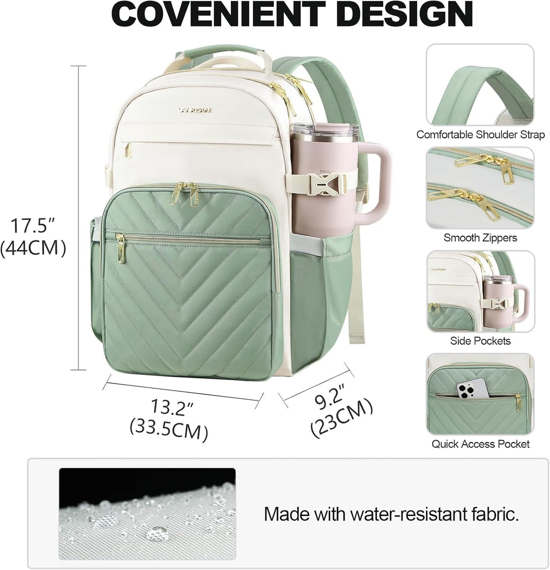 VANKEAN Mochila para laptop para mujer con bolsillo gigante para va...
