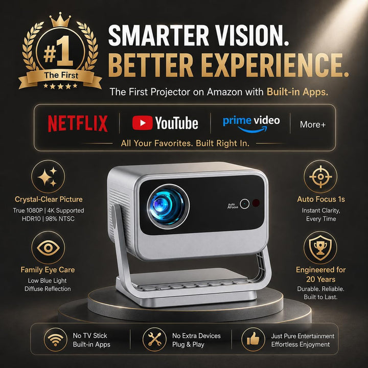 [3500 ANSI y ahora con Netflix] Proyector 4K con WiFi y Bluetooth p...