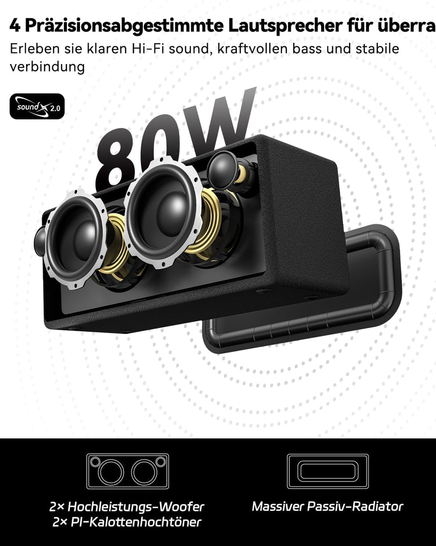 Altavoz Bluetooth, altavoz retro StageSound inalámbrico, altavoz po...