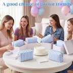 Huhumy Bolsas de maquillaje de sirsaca a granel, bolsa a rayas, Azul claro
