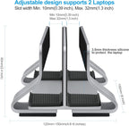 Psitek Soporte vertical de aluminio para dos computadoras portátile...