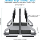 Psitek Soporte vertical de aluminio para dos computadoras portátile...