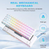 Gaozen Teclado mecánico 60% con cable para juegos, retroiluminado R...