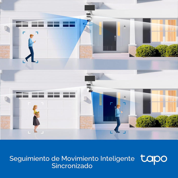 Tapo Cámara de seguridad de doble lente 2K panorámica\/inclinación...