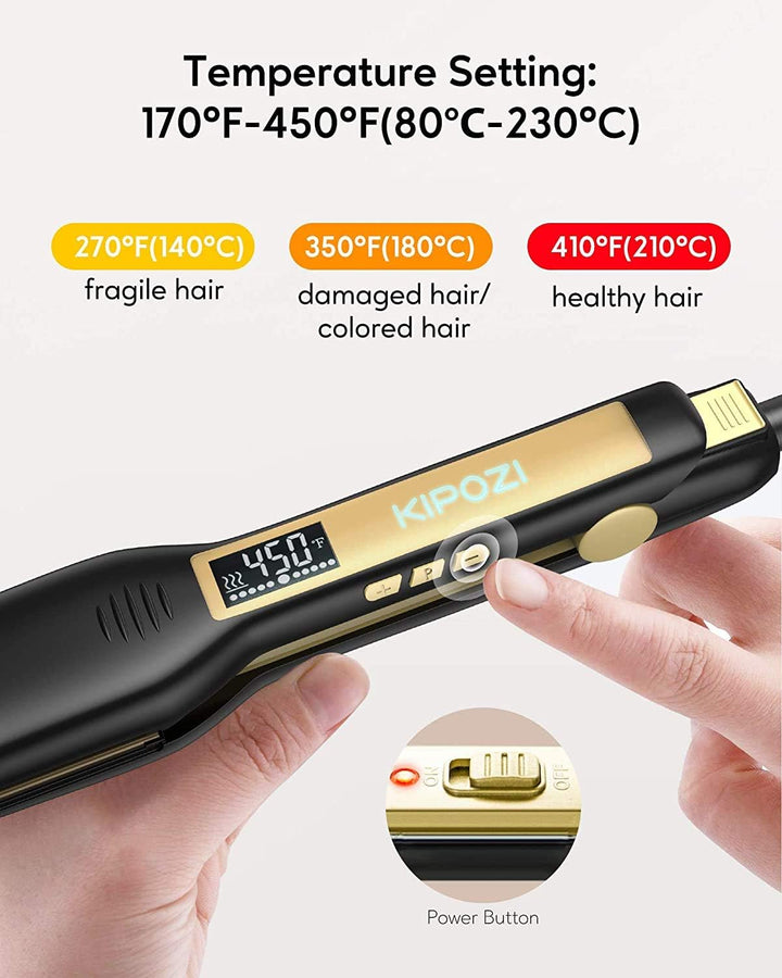 Plancha de pelo profesional de titanio de 1.75 pulgadas y estilizad...