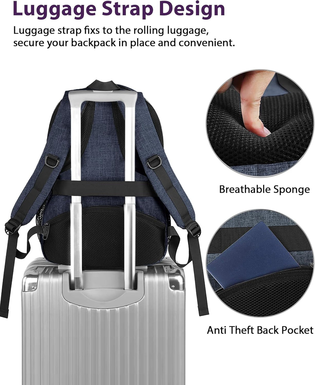 MATEIN - Mochila de 17 pulgadas para portátil, mochila de trabajo g...