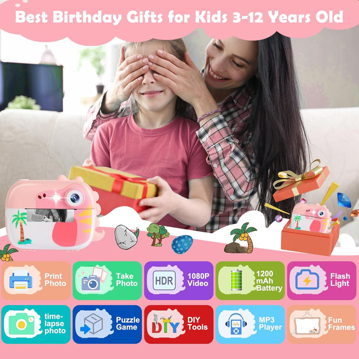 Cámara de impresión instantánea para niños, juguetes de cámara digi...