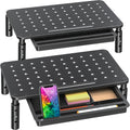 Zimilar Paquete de 2 soportes elevadores para monitor con cajón, 3 alturas