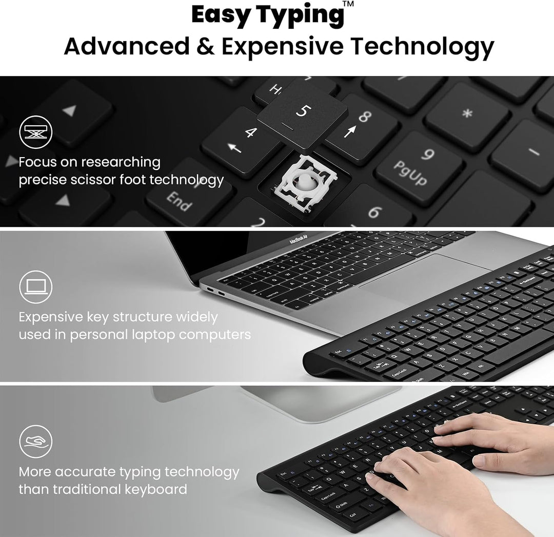 Cimetech Combo de teclado y mouse inalámbricos, 2.4G USB de tamaño...