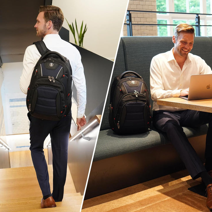 Mochila de diseño Swissdigital Circuit para hombres, Negro\/Azul, G...