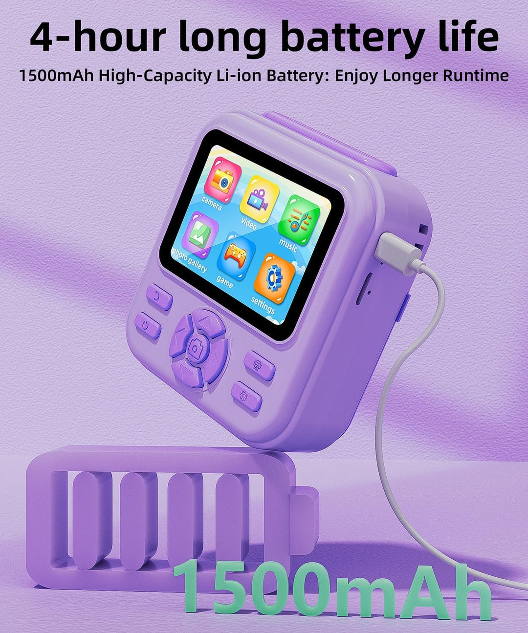 Cámara de impresión instantánea para niños y niñas, cámaras HD de 4...