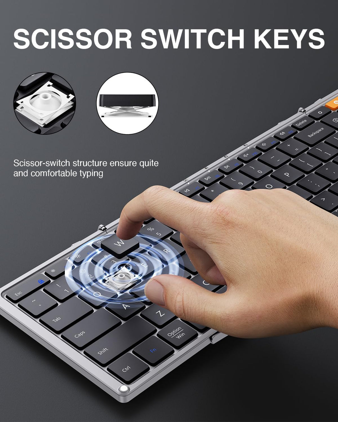 ProtoArc XK01 - Teclado Bluetooth plegable, teclado portátil de tam...
