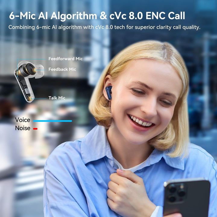 Auriculares inalámbricos EarFun Air Pro 4 con cancelación de ruido...