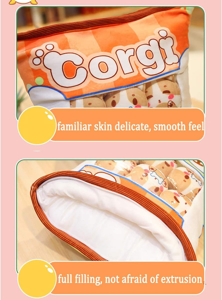 REFAHB Almohada de felpa con diseño de animales corgi, regalo para...