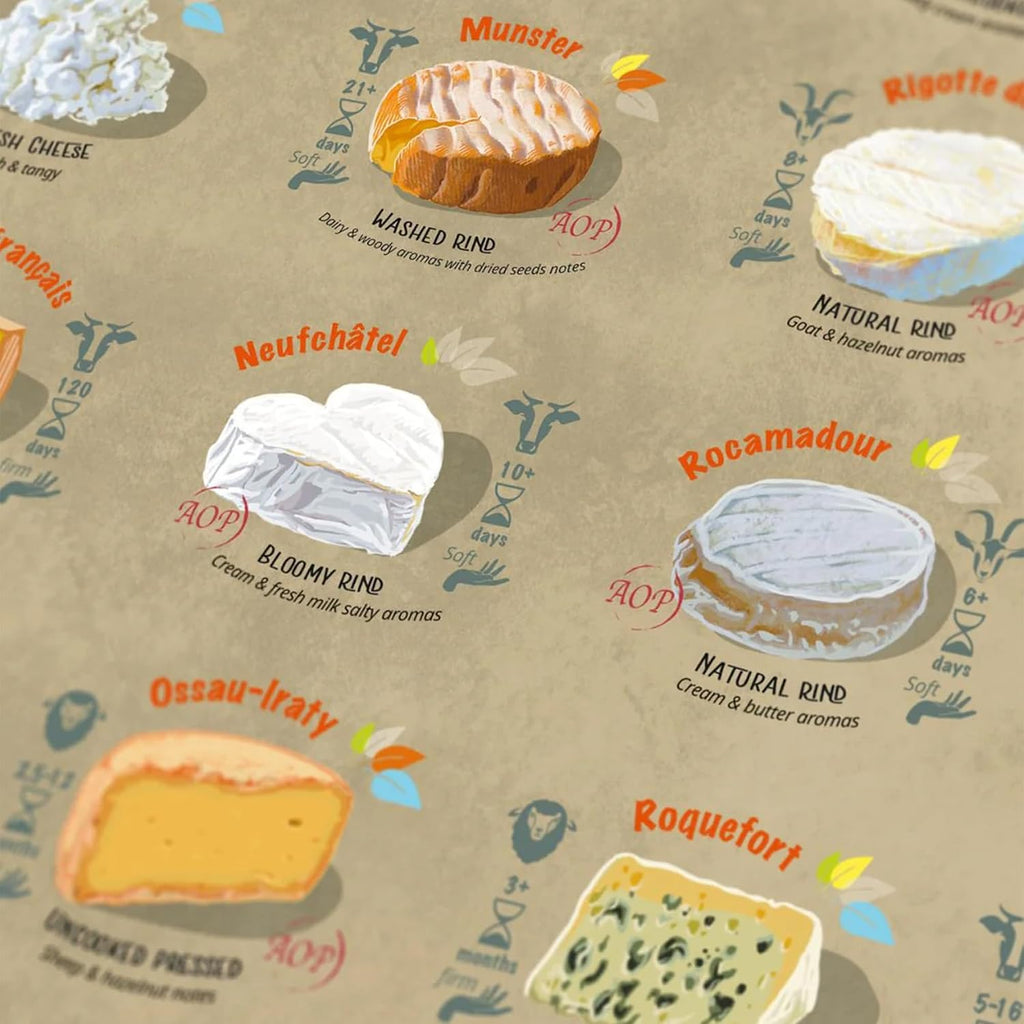 Water & Wines Puzzle de queso Francia - Regalo de 1000 piezas para los