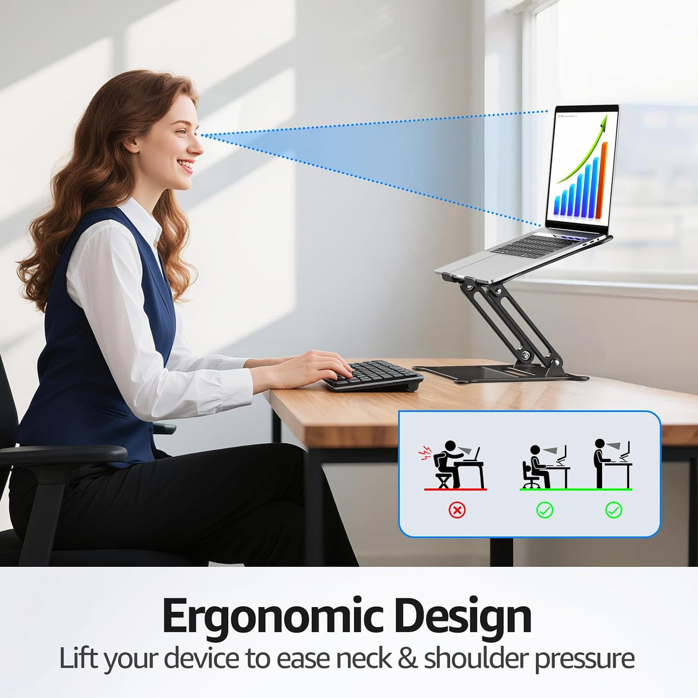 Urmust - Soporte de aluminio ligero para laptop y notebook de hasta...