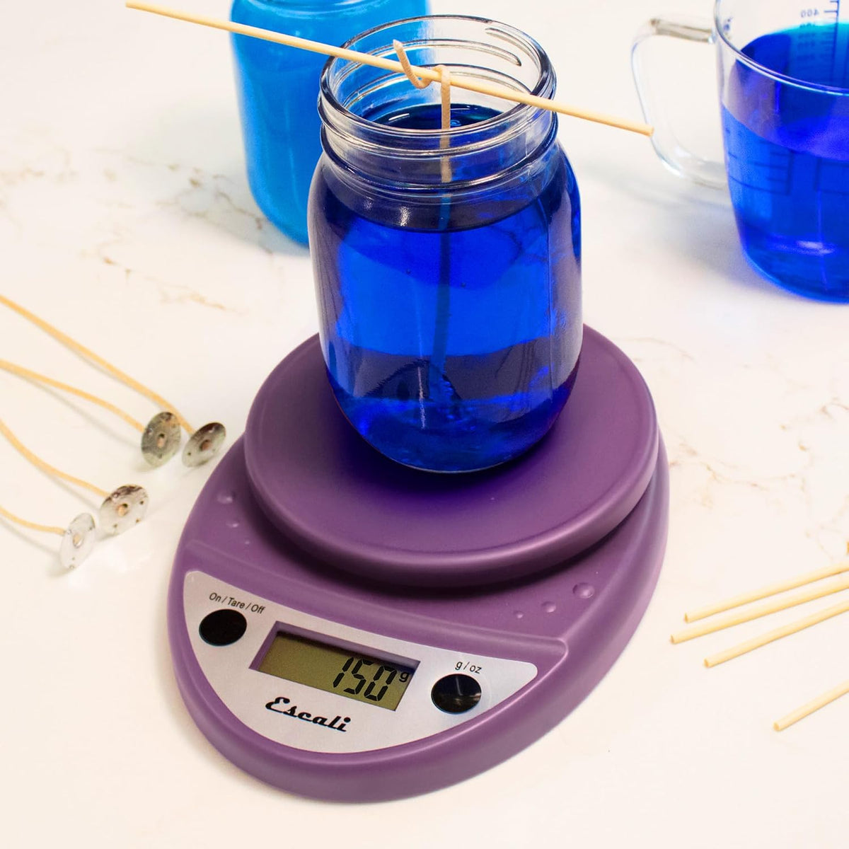 Escali Primo - Báscula digital de alimentos multifuncional para cocina y báscula para hornear para medir peso con precisión y control de porciones, 8.5 x 6 x 1.5 pulgadas, lavanda