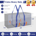 Paquete de 6 bolsas de mudanza extra grandes resistentes con cremallera reforzada y asas anchas, contenedores de almacenamiento resistentes a la humedad cubos de empaque para ropa, dormitorio