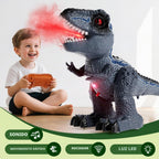 Juguete robot de dinosaurio a control remoto para niños de 3 a 5 años, dinosaurio RC con sonidos rugientes, rociadores y luces LED, 3, 4, 5, 6, 7, 8 años, regalo de cumpleaños, juguetes realistas de modelo de dinosaurio jurásico