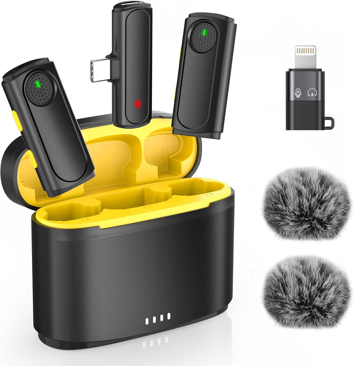Mini micrófono inalámbrico para iPhone, paquete de 2 micrófonos Lav...