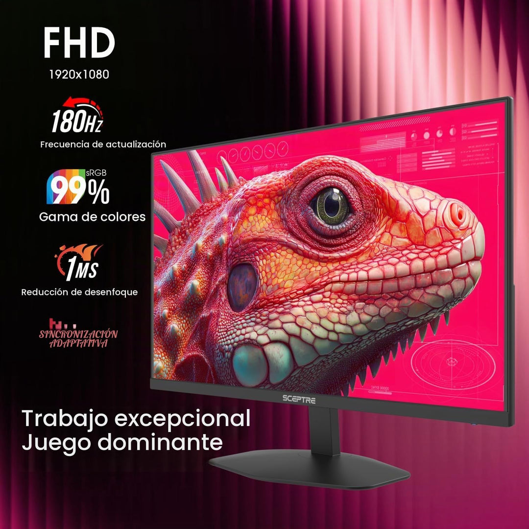 Sceptre - Monitor de juegos Prime de 27 pulgadas DisplayPort x2 180...