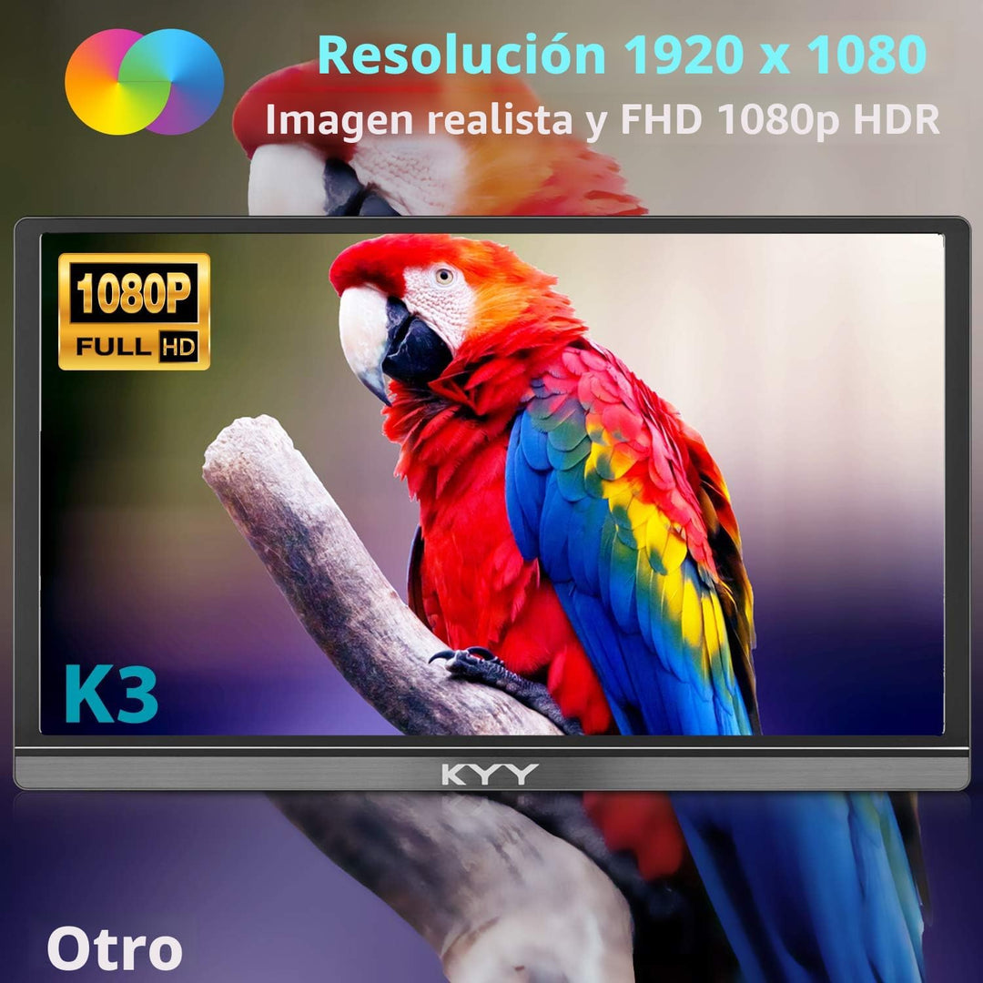 KYY Monitor portátil 15.6 "1080P Monitor de computadora Extensor de...