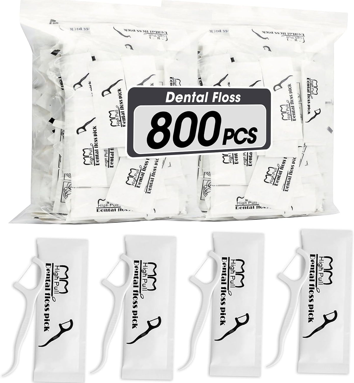 AZEN 800 unidades de hilo dental a granel, palillos de hilo dental...