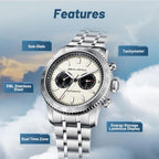SEA-GULL Relojes mecánicos para hombre, GMT con calendario dual, diseño ojo de panda, reloj de pulsera automático, Seagull ST2502, taquímetro, luminoso, 6177
