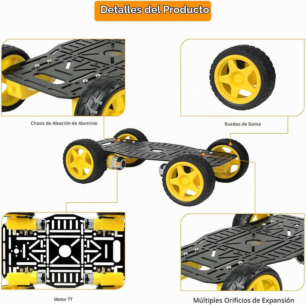 Kit de chasis de robot 4WD para Arduino/Raspberry Pi