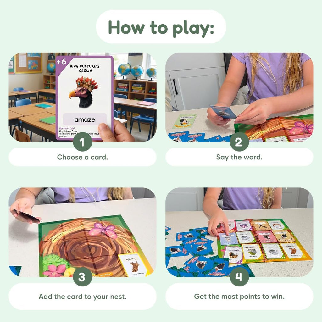 The Fidget Game Vocabulario Buitres, Juegos de palabras para niños de 8 a
