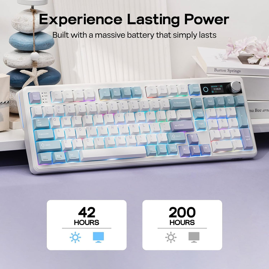 EPOMAKER TH99 PRO Teclado mecánico 96% con pantalla y perilla, 1000...