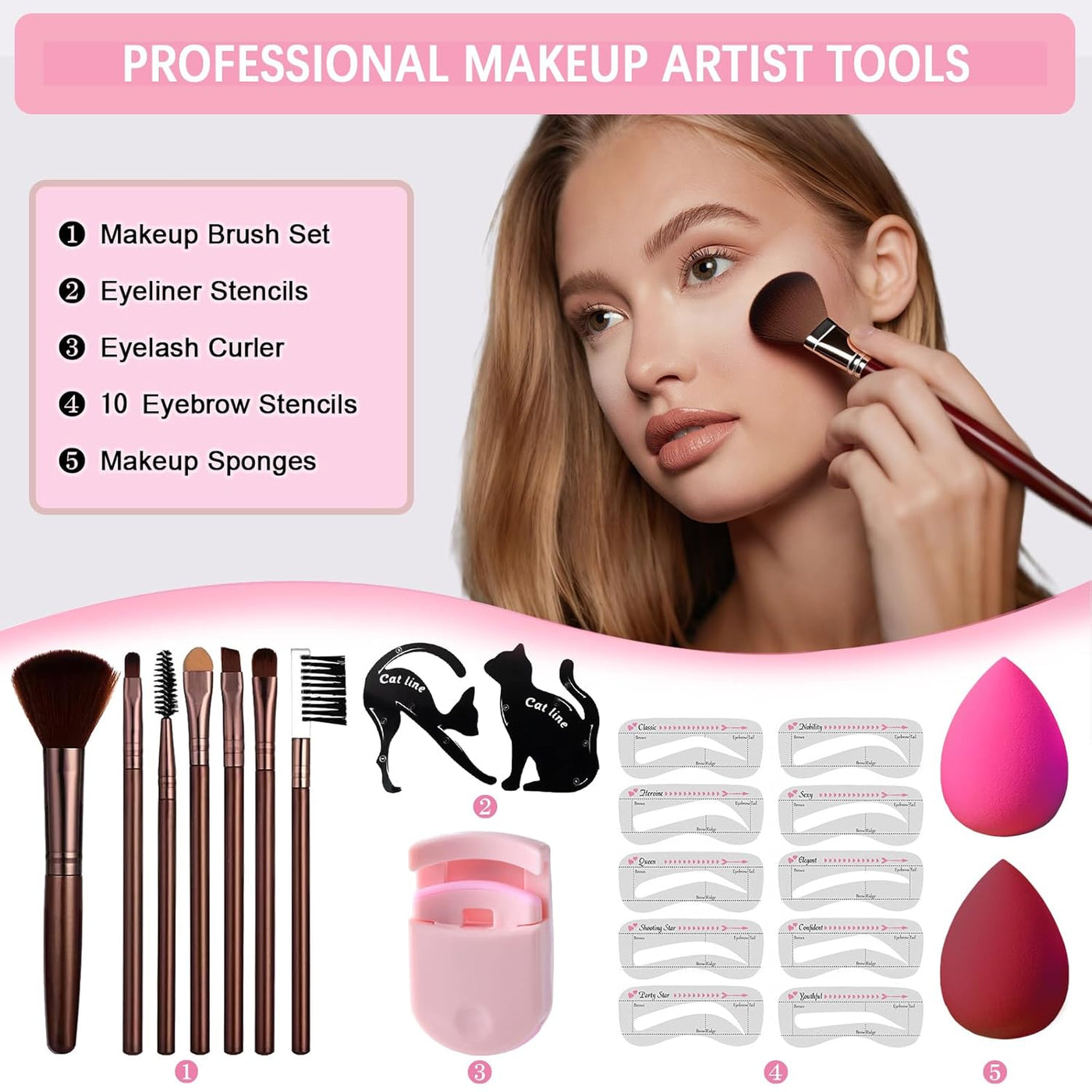 Kit de maquillaje todo en uno para mujeres, kit completo, juego de...