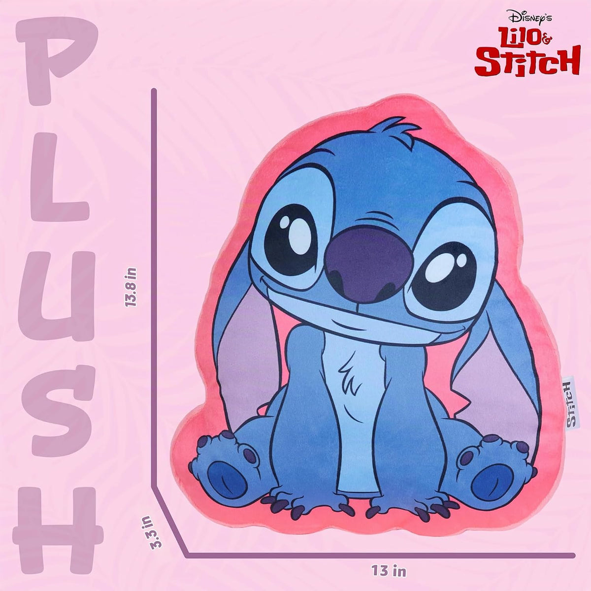 Cojines 3D de Peluche Disney Stitch para Cama y Viaje, Almohada Acurrucable de Personaje, Accesorios de Dormitorio, Decoración de Habitación, Regalos para Niños (Stitch Azul/Rosado)