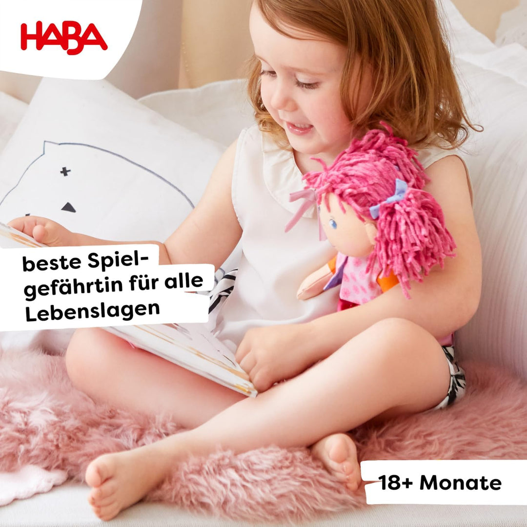 HABA Lilli-Lou Muñeca Blanda de 12 Pulgadas con Cabello Rosa en Col...