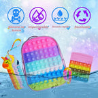 Mochila Pop Fidget para niñas, bolsas de reventar y cuaderno pop it y estuche de lápices de unicornio para niños, suministros escolares para aliviar el estrés, gran regalo de cumpleaños para niños