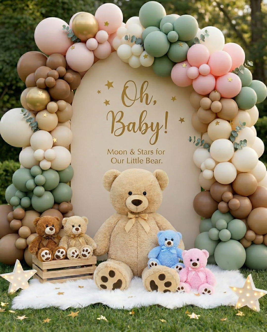 MaoGoLan 5 piezas de oso de peluche grande con 4 bebés, 41 pulgadas...