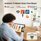 Hakaug Tableta Android de 10 Pulgadas, Procesador Octa-Core
