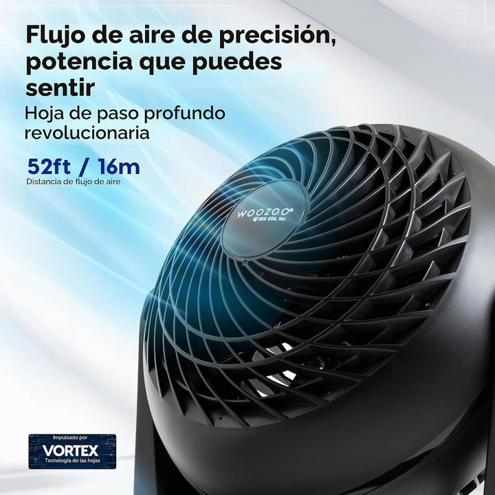 IRIS USA WOOZOO Ventilador de escritorio pequeño, inclinación verti...