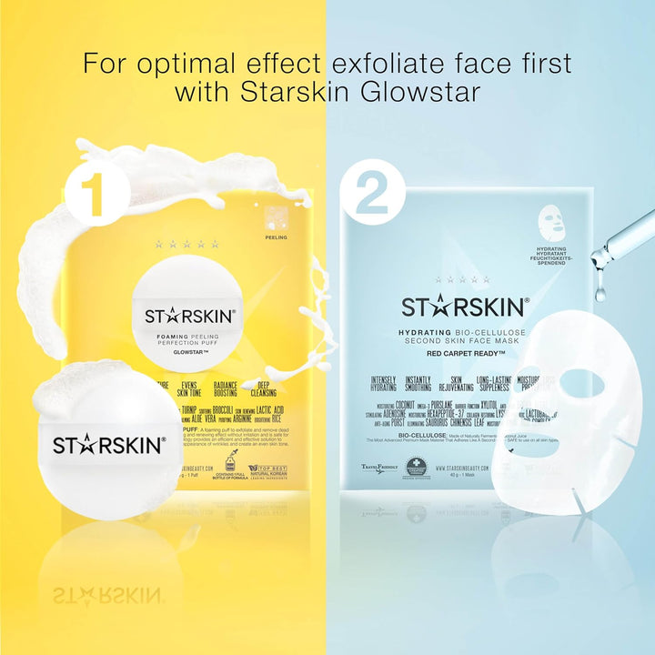 STARSKIN Mascarilla hidratante, biocelulosa y probióticos, paquete...
